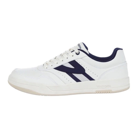 Tretorn Men's Dennis Classic Sneaker Shoes White/Navy Lace Up  NEW IN BOX - Picture 2 of 4